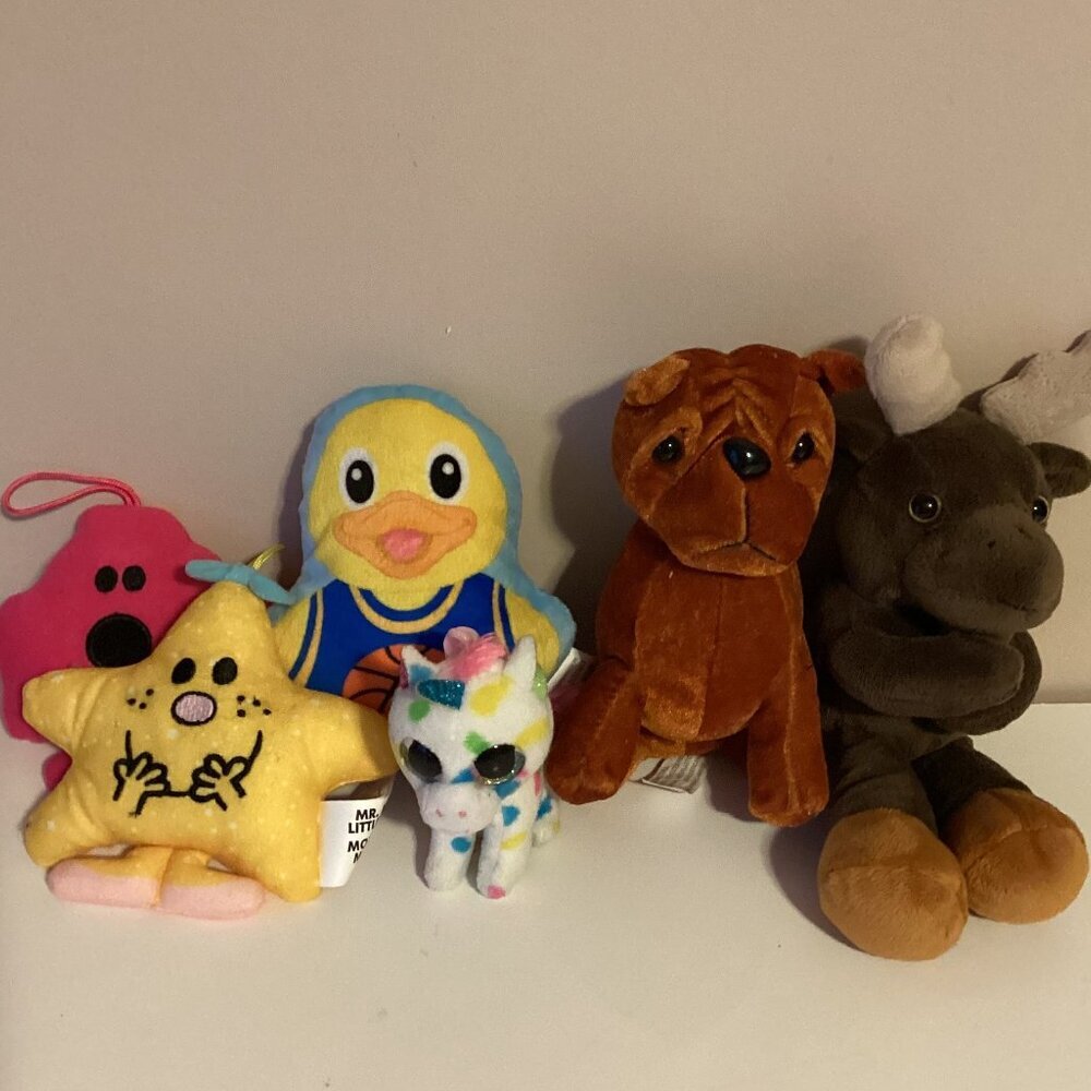 Bundle of 6 Plush Soft Toys Stuffed Animals Collectables Mr. Men Little Miss